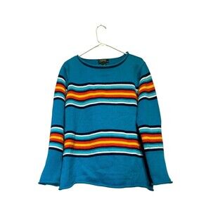 VTG Lauren Ralph Lauren Roll Neck Sweater Women’s XL Multicolor Striped BOHO